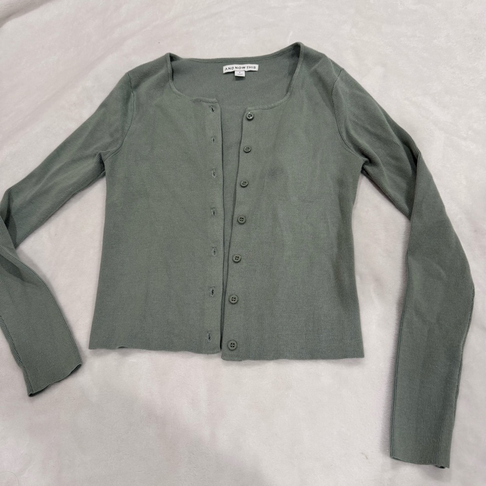 Green Long Sleeve Cardigan